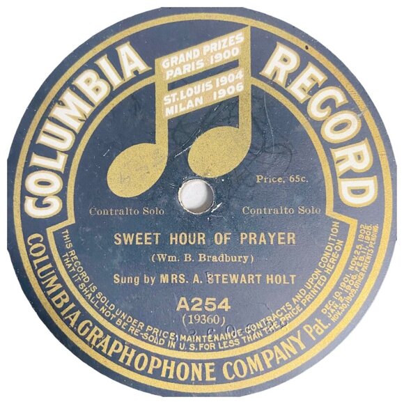 Peerless Quartette The Hymns of.../Mrs A Stewart Holt Sweet Hour.. A254 Columbia - Picture 4 of 4